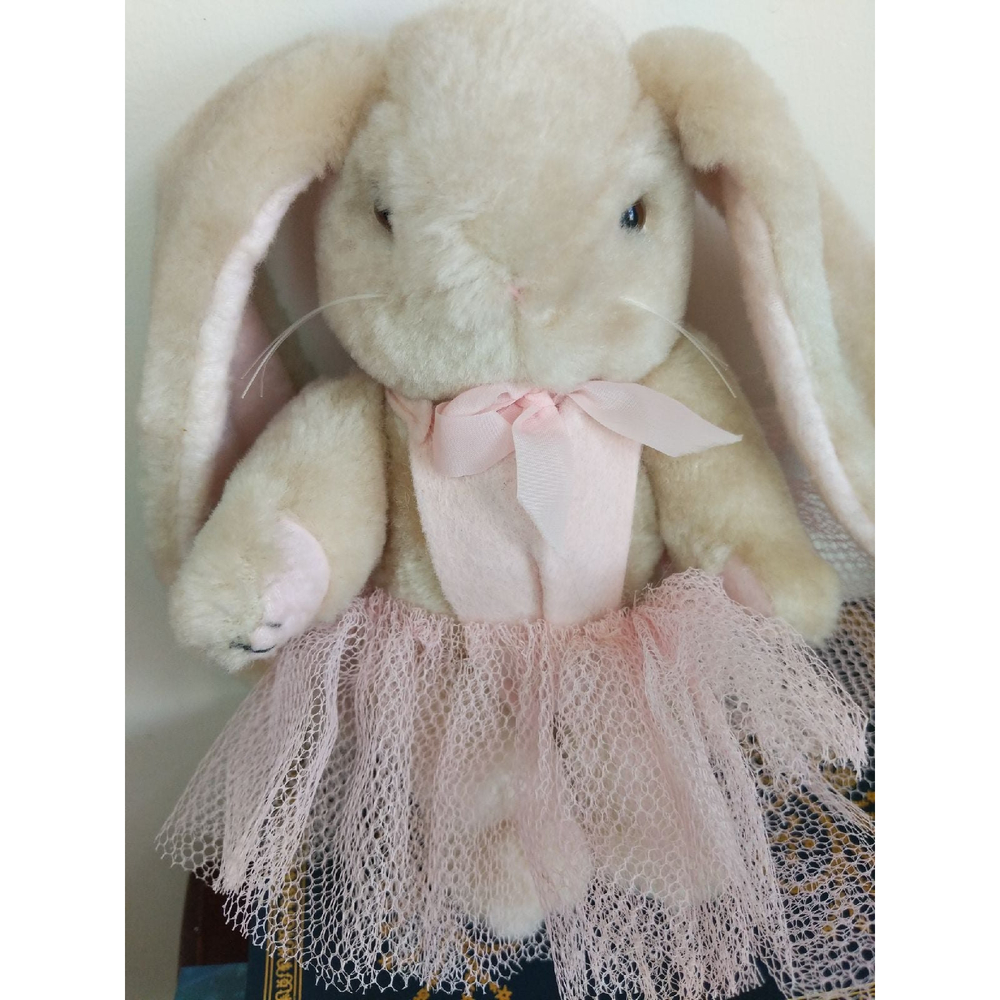 Rabbit Ballerina Plush Vintage Floppy ears 1990s Easter Bunny
